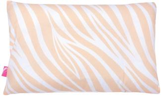 Babykopfkissen Kinderkopfkissen 35x40cm -Öko Tex Standard 100 - inkl. abnehmbarem Bezug aus 100% Baumwolle von Motherhood (Zebra apricot)