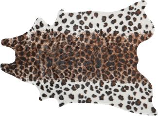 Kunstfell-Teppich Leopard braun weiß 130 x 170 cm BOGONG