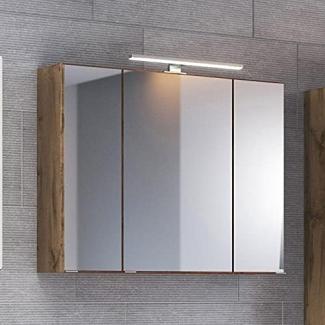 Spiegelschrank 'Baabe' mit LED-Beleuchtung, Wotan Eiche