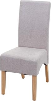 Esszimmerstuhl Latina, Küchenstuhl Stuhl, Stoff/Textil ~ creme-beige, helle Beine
