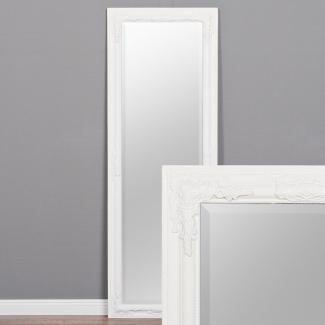 Wandspiegel BESSA pur weiß 140x50cm barock Design Spiegel pompös Holzrahmen