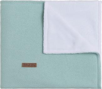 BO Baby's Only - Gitterbettdecke aus Baumwolle mit Teddyfutter - TOG 2.1-100x135 cm - für Jungen und Mädchen - Minze