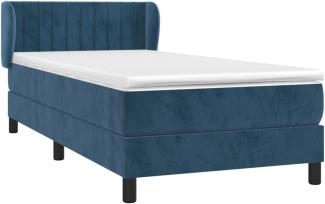 vidaXL Boxspringbett mit Matratze Dunkelblau 100x200 cm Samt