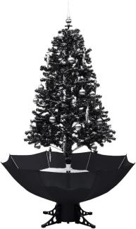 vidaXL Schneiender Weihnachtsbaum mit Schirmfuß Schwarz 170 cm PVC