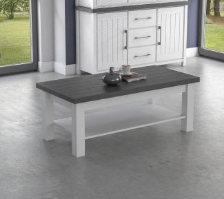 Couchtisch >MIAMI< in Weiß/Grau aus Holz - 120x46,5x60cm (BxHxT)