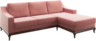 Casa Padrino Luxus Ecksofa Rosa / Dunkelbraun 225 x 173 x H. 77 cm - Wohnzimmer Sofa mit Schlaffunktion - Wohnzimmer Möbel - Luxus Möbel - Luxus Interior