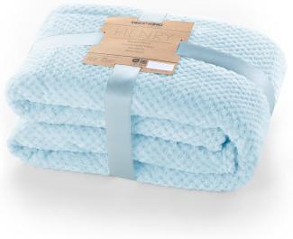 DecoKing Kuscheldecke 150x200 cm hellblau Decke Microfaser Wohndecke Tagesdecke Fleece weich sanft kuschelig skandinavischer Stil hellblau Henry