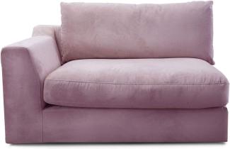 CAVADORE Sofa-Modul "Fiona"mit Armteil links / individuell kombinierbar als Ecksofa, Big Sofa oder Wohnlandschaft / 138 x 90 x 112 / Webstoff flieder-lila