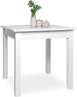 'Coburg' Esstisch, weiß, ausziehbar, 80 x 80 cm