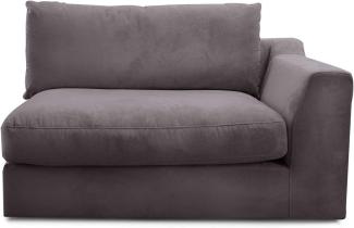 CAVADORE Sofa-Modul "Fiona"mit Armteil rechts / individuell kombinierbar als Ecksofa, Big Sofa oder Wohnlandschaft / 138 x 90 x 112 / Webstoff grau