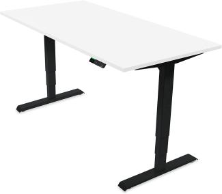 Desktopia Pro X - Elektrisch höhenverstellbarer Schreibtisch / Ergonomischer Tisch mit Memory-Funktion, 7 Jahre Garantie - (Weiß, 120x80 cm, Gestell Schwarz)
