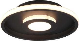 LED Deckenleuchte ASCARI, rund, schwarz matt, Ø 30cm, dimmbar, IP44