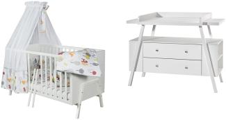 Schardt 'Holly White' 2-tlg. Babyzimmer-Set weiß, inkl. Kinderbett und Wickelkommode