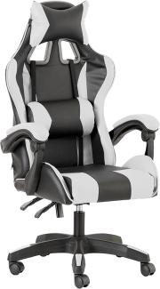 Baroni Home Gaming Stuhl, Kunstleder, weiß, 42x52x83 cm