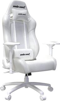 Anda Seat Soft Kitty Pro Gaming Stuhl Weiß - Premium Leder Gaming Chair, Ergonomischer Bürostuhl mit Unterstützung der Lendenwirbelsäule und Kissen - Gamer Stuhl für Erwachsene und Jugendliche