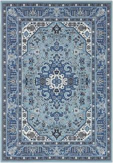 Orientalischer Kurzflor Teppich Skazar Isfahan Hielblau - 200x290x0,9cm