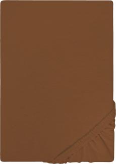 Biberna Jersey-Stretch Spannbettlaken Spannbetttuch 140x200 cm - 160x200 cm Chocolate