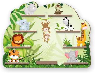 Kreative-Feder 'Dschungel' Tonie-Regal, Holz mehrfarbig, 55 x 41 cm