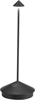 Zafferano, Pina Lamp, Kabellose wiederaufladbare Tischleuchte mit Touch Control, Geeignet für Wohnzimmer und Außenbereich, Dimmer, 2200-3000 K, Höhe 29 cm, Farbe Schwarz