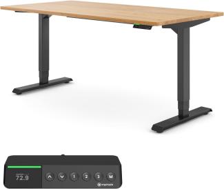 Desktopia Pro X - Elektrisch höhenverstellbarer Schreibtisch / Ergonomischer Tisch mit Memory-Funktion, 7 Jahre Garantie - (Eiche Echtholz, 120x80 cm, Gestell Schwarz)