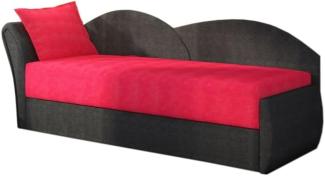 Ausziehbares Sofa RICCARDO, 200x80x75, rot + schwarz (alova46/alova04), link