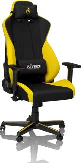 NITRO CONCEPTS S300 Gamingstuhl - Ergonomischer Bürostuhl Schreibtischstuhl Chefsessel Bürostuhl Pc Stuhl Gaming Sessel Stoffbezug Belastbarkeit 135 Kilogramm - Astral Yellow (Gelb)