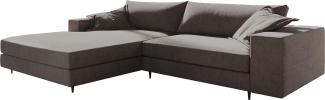 Eckcouch Fabrizia 295 x 205 cm Mikrofaser Khakibraun Recamiere links