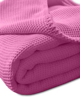 Kneer la Diva Pique Decke Qualität 91 Farbe pink Größe 240x220 cm Kuscheldecke