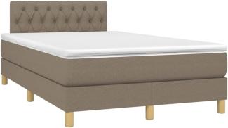 Boxspringbett mit Matratze Taupe 120x190 cm Stoff (Farbe: Taupe)