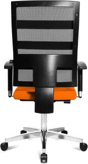 Topstar X-Pander 959TT340, Bürostuhl, Schreibtischstuhl, inkl. höhenverstellbare Armlehnen, Netzbezug, Bezugsstoff, orange/schwarz