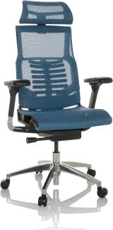hjh OFFICE Profi Bürostuhl DYNAFIT II Netz ergonomischer Drehstuhl mit Flexibler Lordosenstütze, Blau, 652285