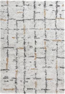 Hochflor Teppich Grid creme - 120x170x3cm