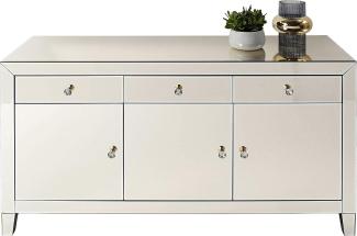 Kare Design Sideboard Luxury Champagne, Champagnerfarbenes Sideboard verspiegelt, mit Türen und Schüben, edle Griffe, (H/B/T) 77 x 140,5 x 45 cm, Champagner