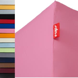 r-up Passt Spannbettlaken 140x200-160x200 bis 35cm Höhe viele Farben 100% Baumwolle 130g/m² Oeko-Tex stressfrei auch für hohe Matratzen (rosa)