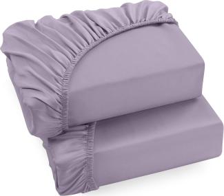 Utopia Bedding - 2er Set Spannbettlaken 90x200cm - Lavendel - Gebürstete Mikrofaser Spannbetttuch - 35 cm Tiefe Tasche