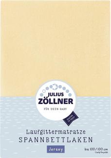 Julius Zöllner Jersey Spanntuch, passend für Laufgittermatratzen 68x90 bis 95x95 cm, banana