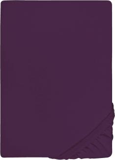 Biberna Feinjersey Spannbettlaken Spannbetttuch 180x200 cm - 200x200 cm Dunkel Violett