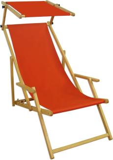 Holz-Liegestuhl klein oder groß mit viel Zubehör nach Wahl, Stofffarbe terracotta V-10-309N