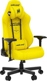 Anda Seat Navi Pro Gaming Stuhl Gelb - Premium Leder Gaming Chair, Ergonomischer Bürostuhl mit Unterstützung der Lendenwirbelsäule und Kissen - Gamer Stuhl für Erwachsene und Jugendliche
