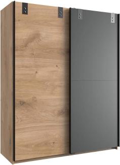 Schwebetürenschrank CARDIFF Eiche graphit 135 cm