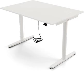 Yaasa Desk Essential Elektrisch höhenverstellbarer Schreibtisch, 120 x 80 cm, Weiß