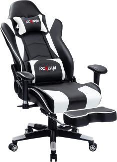KCREAM Gaming Stuhl Gaming Sessel Massage Racing Bürostuhl Höhenverstellbarer Drehstuhl PC Stuhl Ergonomisches Computerstuhl Gamer Stuhl (Weiß)