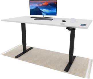 POKAR Höhenverstellbarer Schreibtisch Höhenverstellbar Elektrisch Bürotisch mit Tischplatte (Weiß, 120 x 60)