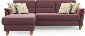 CAVADORE Ecksofa Palera / L-Form-Sofa im Landhausstil mit Federkern / 244 x 89 x 163 / Chenille-Bezug, Dunkelrot