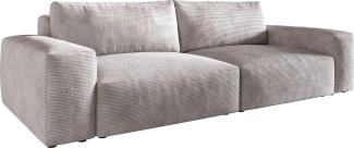 Big-Sofa Lanzo XL 270x130 cm Cord Silbergrau
