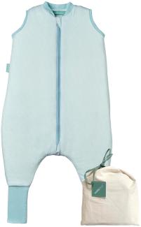 molis&co - Baby schlafsack mit Füßen und Socke -Ideal für Frühling und Herbst - Babyschlafsack mit Beinen 1 tog - 100% Baumwolle (Oeko-TEX 100), Premium Qualität - Lagoon (70 cm)