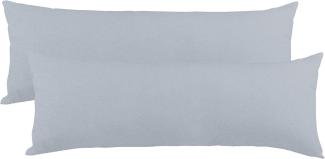 aqua-textil Classic Line Kissenbezug 2er-Set 40 x 200 cm Silber grau Baumwolle Seitenschläferkissen Bezug Reißverschluss