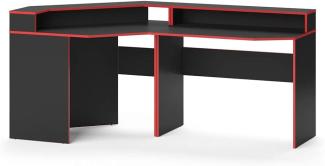 Vicco 'Kron' Gaming Desk, schwarz/rot, lang