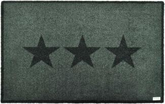 Kurzflor Fußmatte Sterne Grau Anthrazit - 67x180x0,7cm