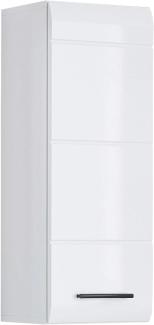trendteam smart living Badezimmer Hängeschrank Wandschrank Skin, 30 x 77 x 24 cm in Weiß Hochglanz mit viel Stauraum